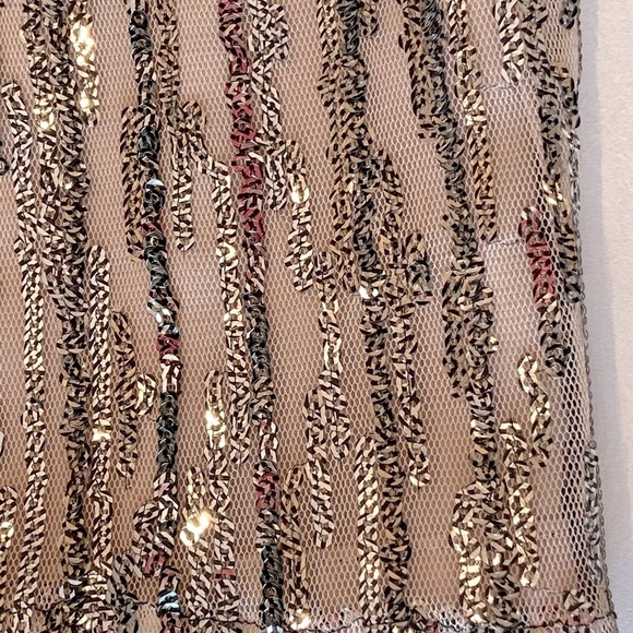 2x🎉HP Anna Sui Anthropologie Metallic Silver Sequin Mini Dress Retrofete Style - Picture 9 of 15